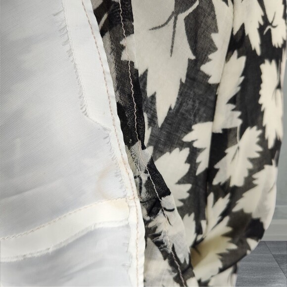 Vintage 70s Backless Halter Midi Dress Size 6 Black Leaf Print Neck Drape - Picture 11 of 15